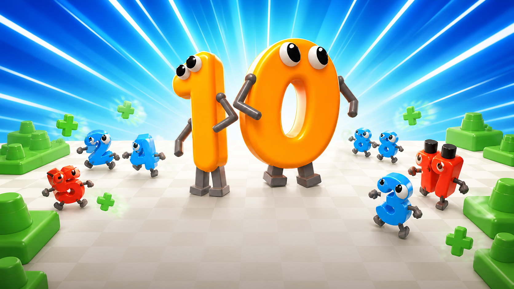 Colorful number characters in a wide arena