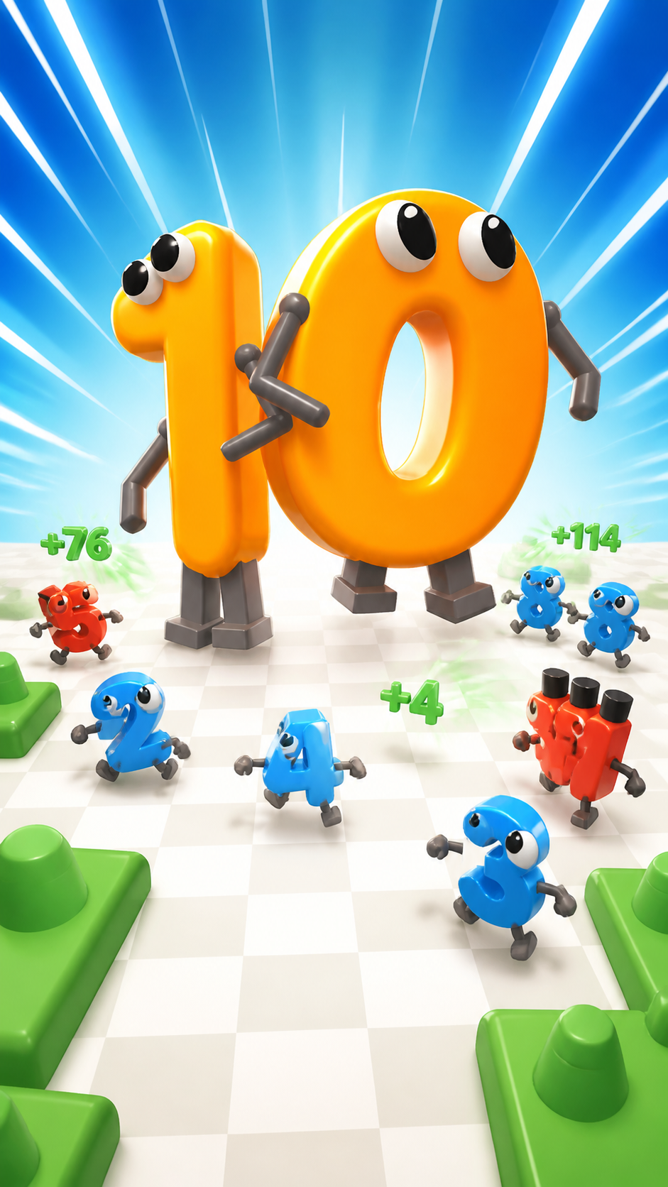 Colorful number characters in an arena